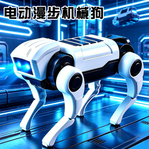 儿童电动漫步机器狗仿真模拟走路炫彩灯光机械狗宝宝模型礼盒玩具