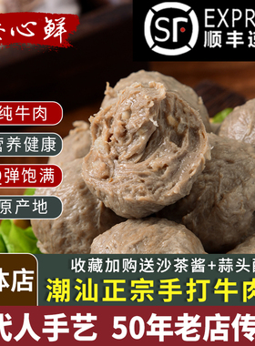 牛肉丸潮汕手打正宗汕头牛筋丸潮州特产手工丸子火锅丸子烧烤食材