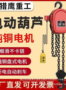 380vDHS环链电动葫芦2T3t5吨10吨家用220V群吊起重吊机倒链提升机