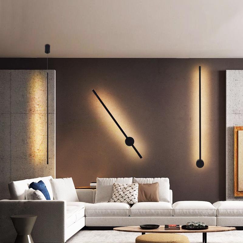 北欧简约后现代床头线性长条灯壁灯客厅墙角氛围温馨无主灯