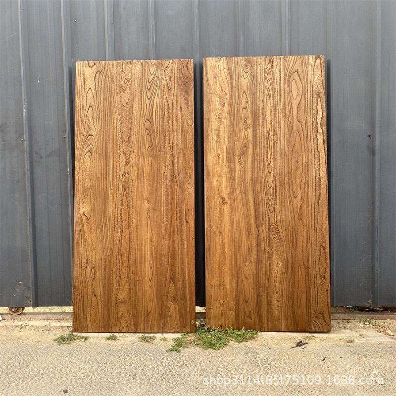 老榆木门板实木大板桌复古旧木板原木板一字板茶台茶桌吧台家用