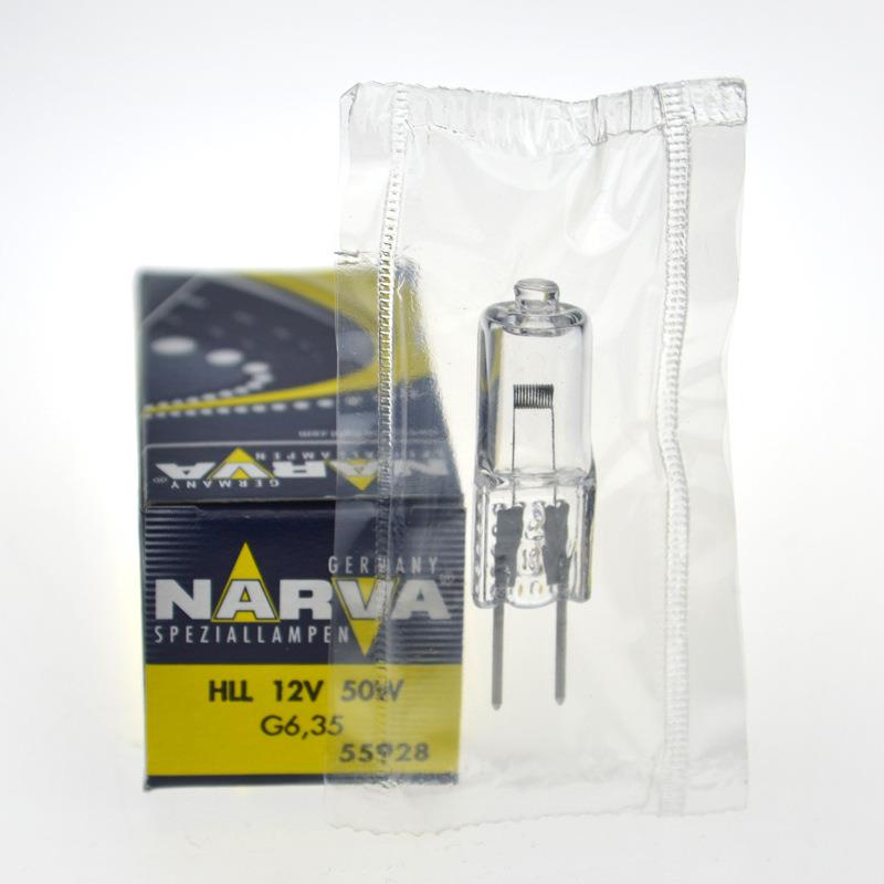 Narva卤素灯泡55928 HLL 12V50W G6.35精密光学灯珠米泡