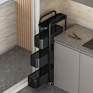 厨房夹缝小推车置物架隙缝收纳柜多层冰箱侧面抽拉柜极窄收纳抽屉