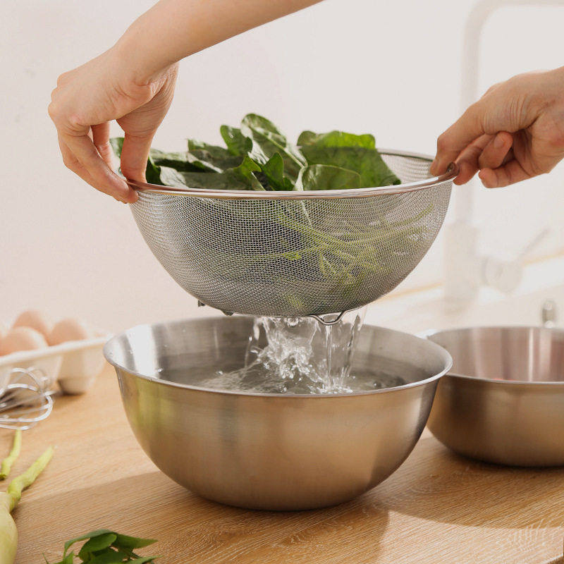 厂家直销沥水篮304不锈钢厨房双层淘米筛加厚盆子三件套家用洗菜,家装主材,沥水篮,淘宝优惠券,粉丝福利购,淘宝优惠卷