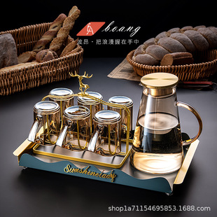 家庭待客喝茶杯水壶套杯家用杯子创意轻奢 批发高颜值水杯套装