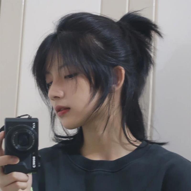 假发男式短发韩版帅气日系狼尾鲻鱼头假发半扎日常全头套式发型