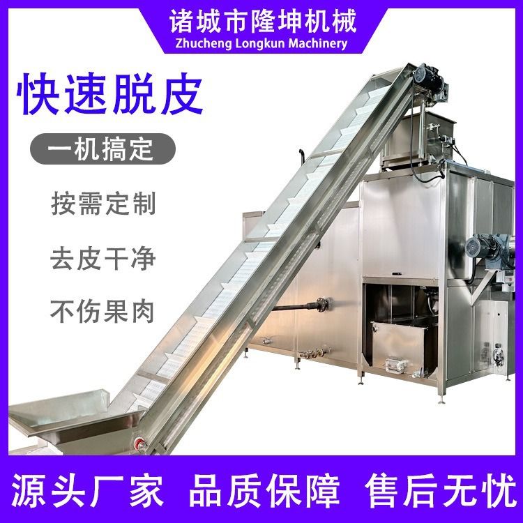隆坤多功能蒸汽去皮机 番茄柿子高温烫皮机 西红柿丁罐头加工设备