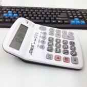 众成大号办公语音计算机财务专用水晶透明按键12位数计算器白色