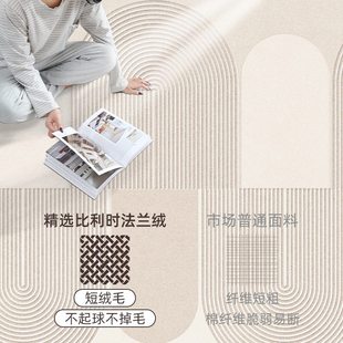 侘寂风轻奢高级沙发免洗可擦家用奶油风卧室地垫 地毯客厅2024新款