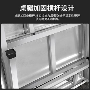 小尺寸桌子多功能摆摊 不锈钢折叠桌加厚吃饭小方桌烧烤家用便携式