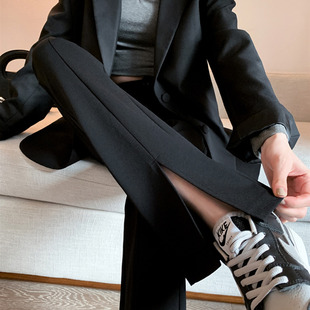 春季 孕妇裤 长J裤 外穿秋冬加绒加厚西装 小个子开叉微喇叭 子春秋款