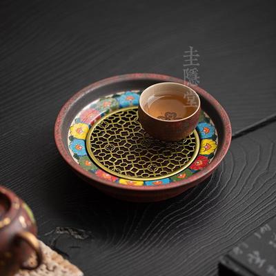 圭隐堂粉引手绘宝相花壶