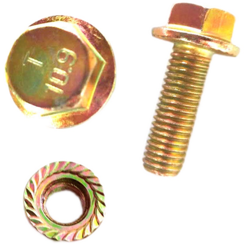 10.9级细牙法兰面螺丝 外六角中扣细扣带齿螺栓M14*1.5*30*50-100