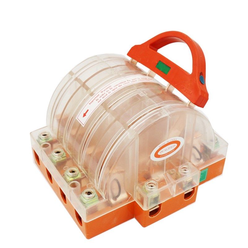 铜材质4P225A透明带灯四相双投闸刀开关双向闸刀电源切换开关