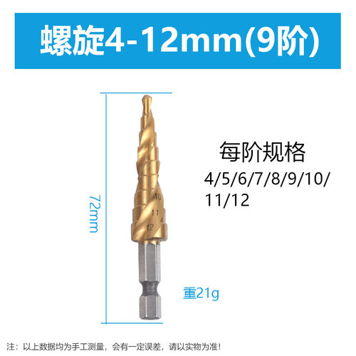 宝塔钻头扩孔钻头不锈钢金属专用钻孔神器专用打洞打孔阶梯开孔器