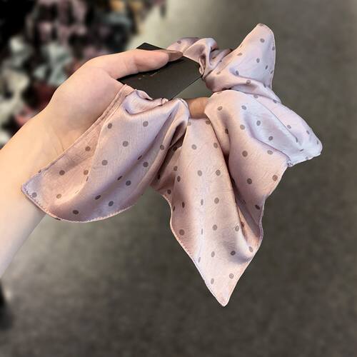 缎面波点方巾宽边显发量发绳