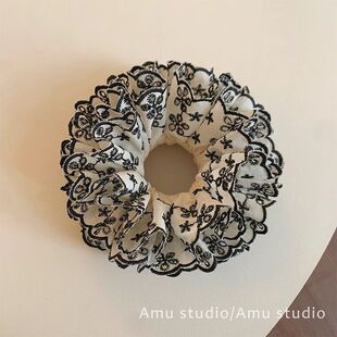 重工多层复古大肠发圈女气质扎头发丸子头花苞头发绳侧低马尾头绳