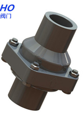 供应UPVC旋启式止回阀 翻板止回阀 灰色 白色 H64X-10SDN20-DN150