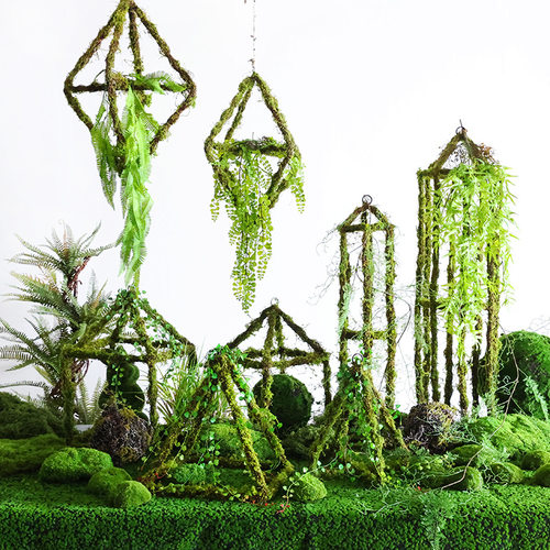 仿真几何体青苔吊饰森系造景摆件创意空中吊饰布景橱窗植物角设计