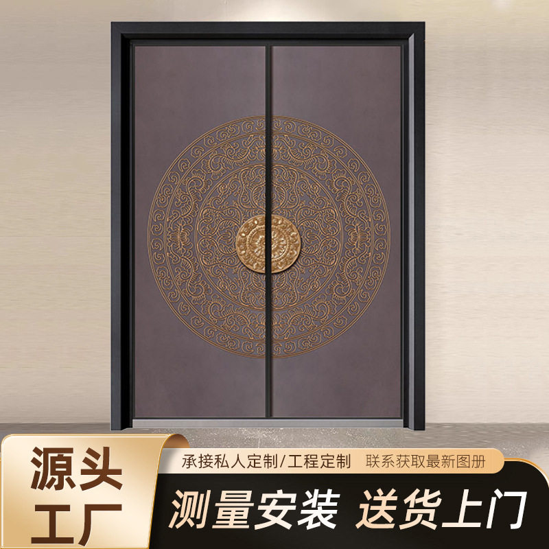 新款铝合金防盗铸铝门别墅大门双开入户门锌合金单开子母防盗门