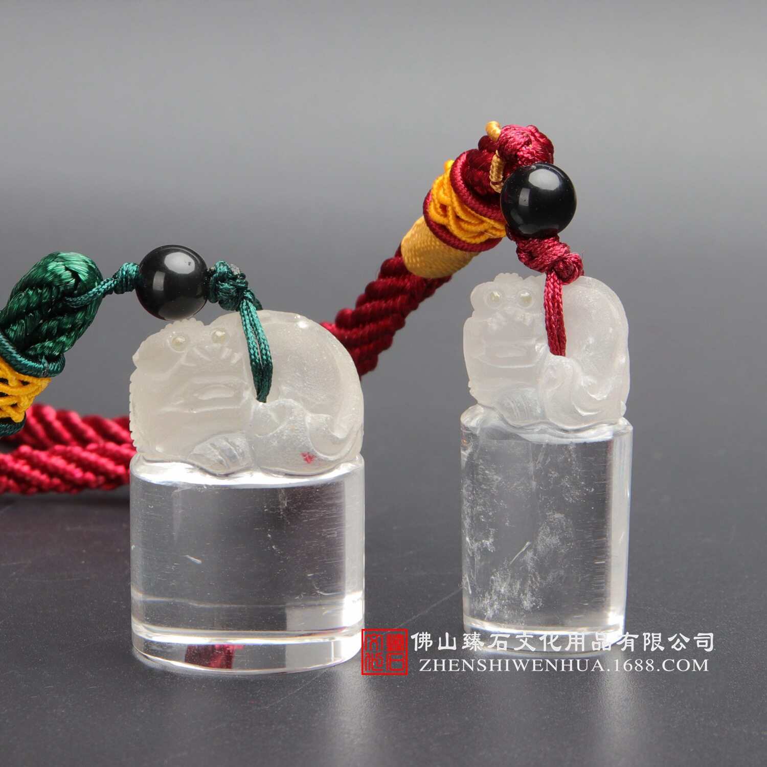 天然白水晶雕龙个人休闲印章 私人印鉴 手工个人休闲图章