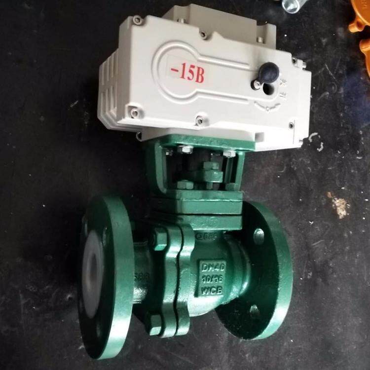 电动不锈钢衬氟球阀Q941F46-10P电动衬氟不锈钢法兰球阀DN200