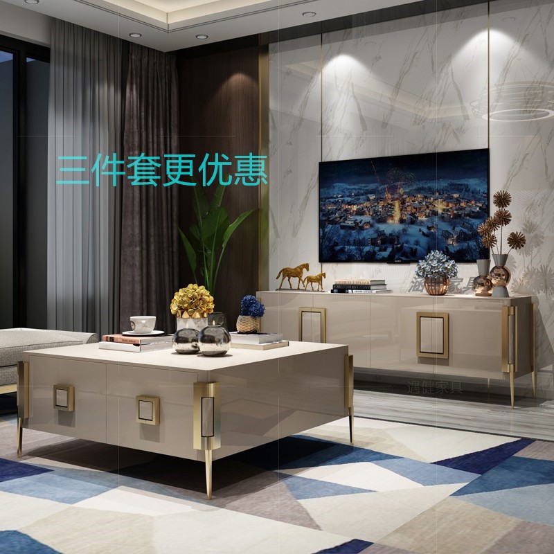 后现代轻奢玄关柜简约餐边柜北欧茶几新古典门厅柜美式港式电视柜