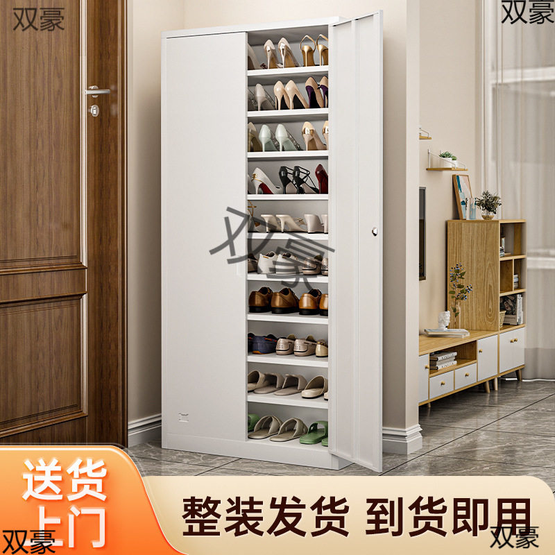 鞋柜家用门口简易钢制带锁门外入户柜子玄关楼道鞋架子铁皮收纳柜图片