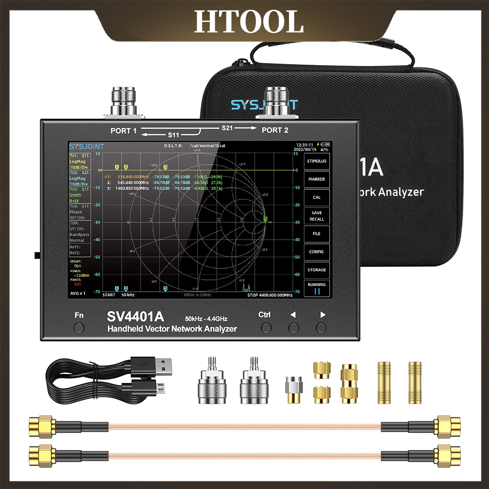 SV4401A矢量网络分析n仪 50K-4.4GHz 7寸屏 VNA 语言中/英/法/俄