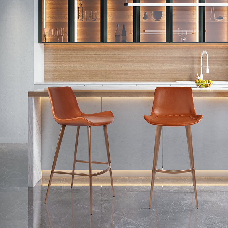 现代简约高脚凳吧台椅子中t岛台家用轻奢设计师网红款北欧欧式728