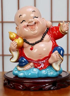 五福临门笑佛可爱弥勒佛摆件客厅办公室书房装饰品创意桌面摆设