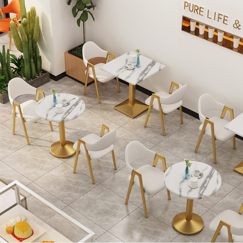 奶茶店桌椅网红阳台小桌椅60方桌圆桌子甜品店咖啡厅洽谈桌椅组合