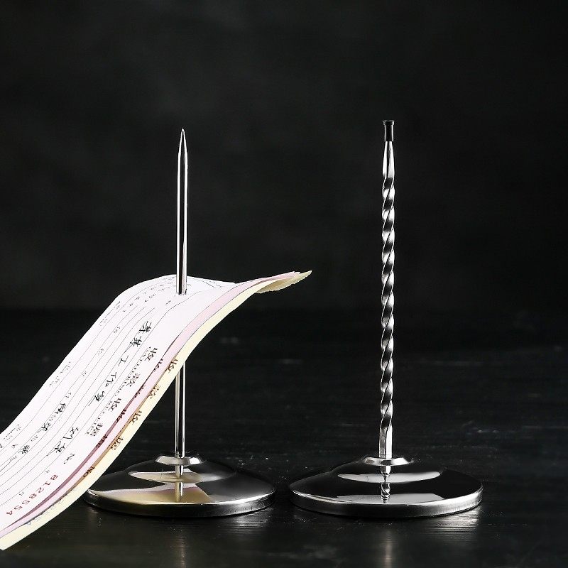 酒吧餐厅吧台菜单单插钉座 收集单据叉针传票夹传票叉 票据插针