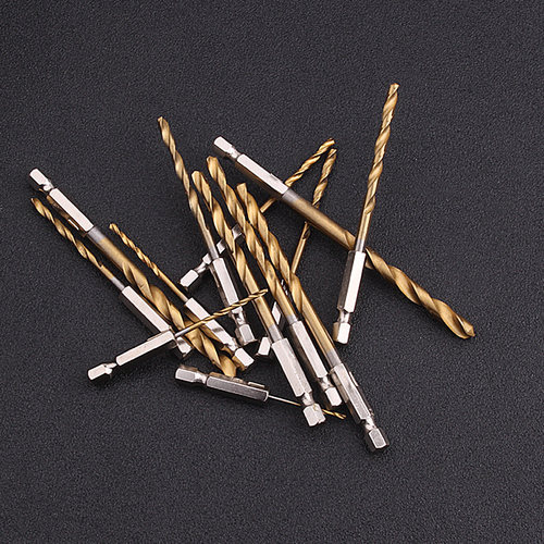六角柄镀钛麻花钻头直柄高速钢全磨制不锈钢金属使用开孔器钻头