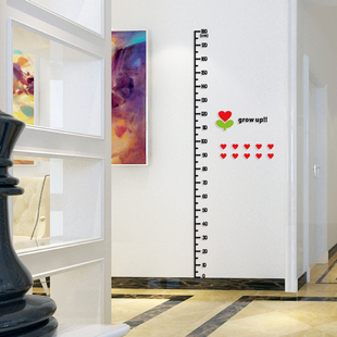 宝宝身高贴幼儿园儿童房间卧室装 饰3D亚克力立体墙贴画标尺身高尺