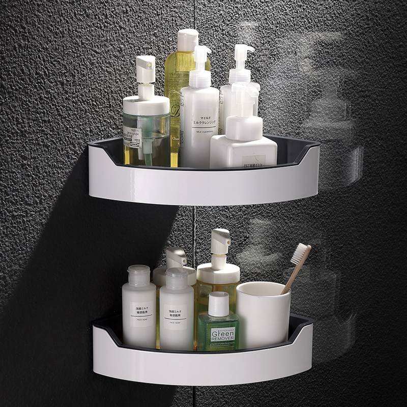 浴室置物架卫生间三角架免打孔304不锈钢可拆洗壁挂淋浴房转角篮