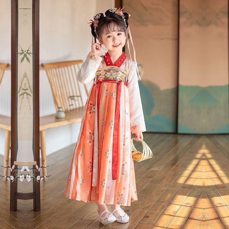 唐装中国汉服连衣裙2025新款女童古装儿童P国风超仙小女孩春季