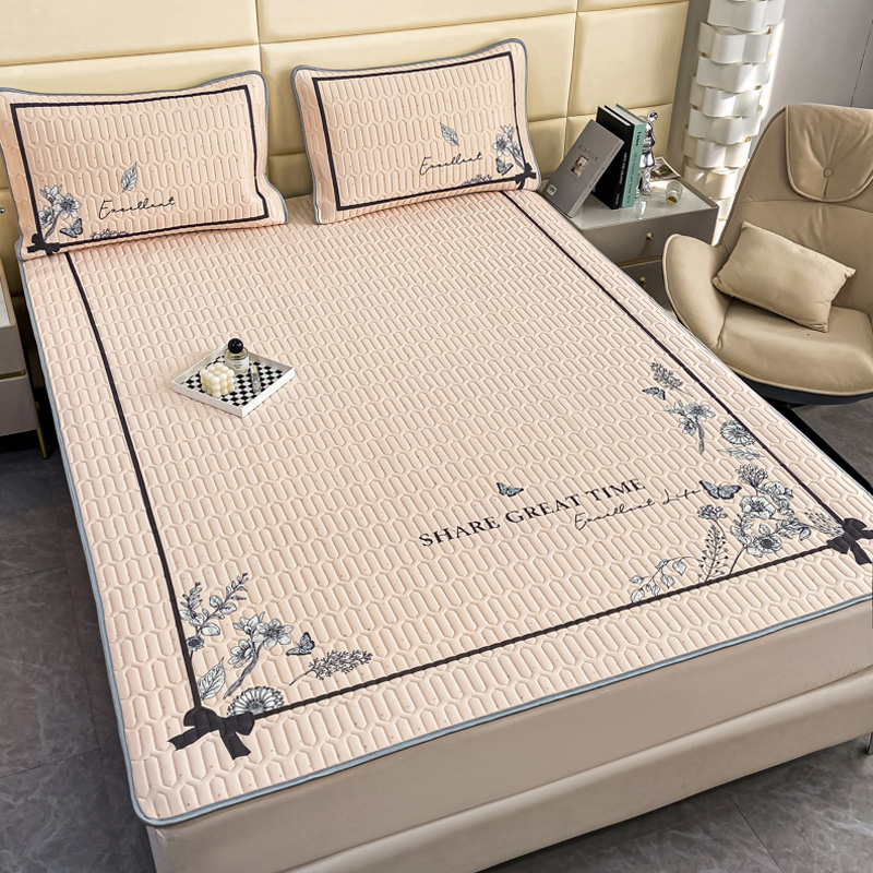 夏天乳胶凉席三件套床单冰丝席学生夏季可水洗机洗床垫空调软席子