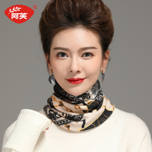 时尚印花围脖套头女款秋冬季针织保暖韩版领圈护颈假领子百搭围脖