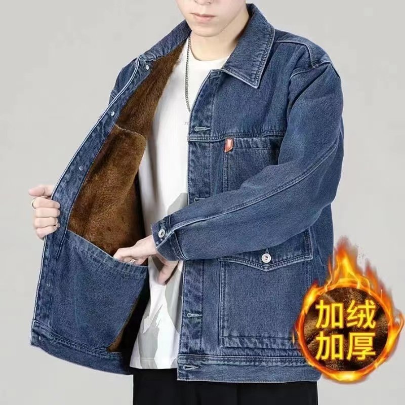 焊工耐磨加绒加厚牛仔外套冬季男士多口袋工地干活穿保暖工装夹克,男装,牛仔外套,淘宝优惠券,粉丝福利购,淘宝优惠卷