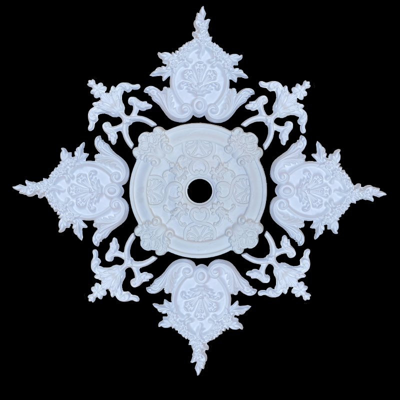 石膏灯盘角花装饰圆型吊顶雕角组合新款房间顶部法式新款流行成套