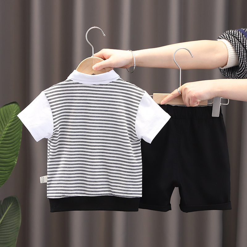 一周岁宝宝衣服夏季男童生日礼y服男孩西装套装学T院风小礼服儿童