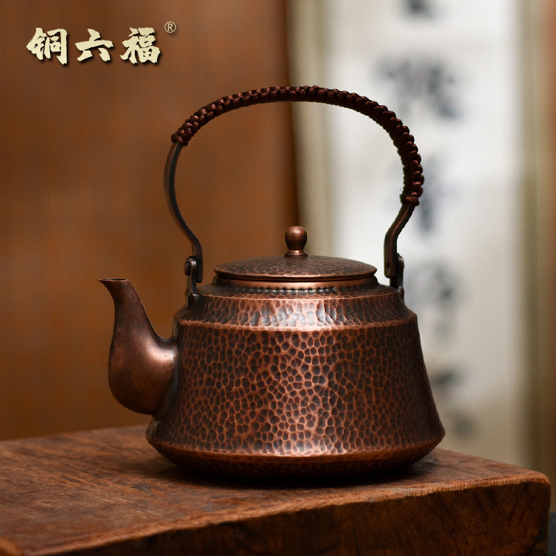 紫铜水壶烧水壶大容量纯铜煮茶壶泡茶壶手工加厚铜壶电陶炉沏茶壶