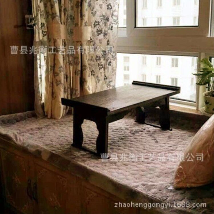 日式折叠榻榻米烧桐实木茶几