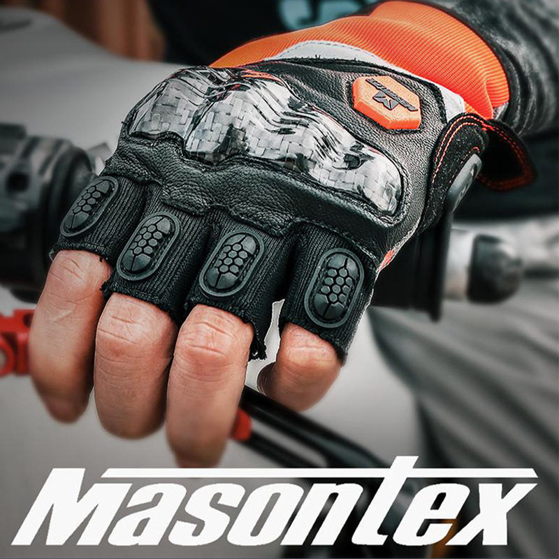 摩爵仕摩托车手套碳纤维半指男摩旅机车骑行女款夏防摔透气M30B