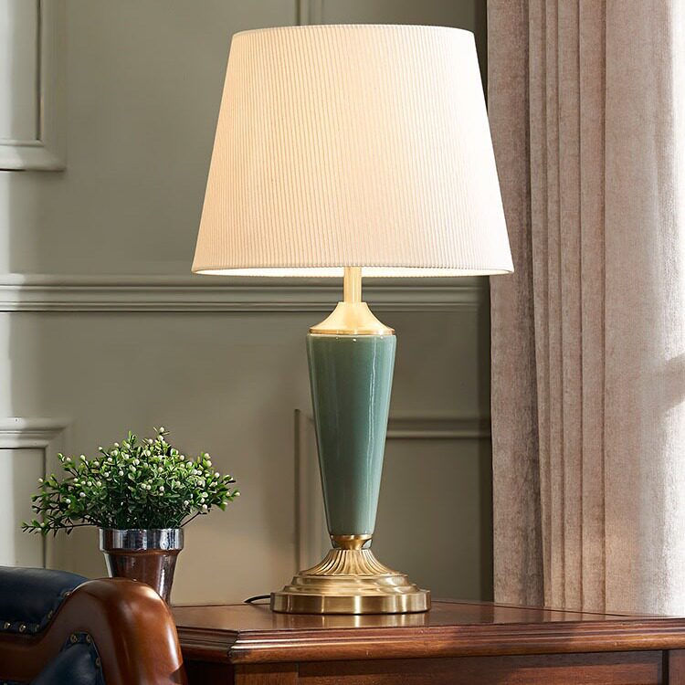 美式轻奢全铜陶瓷台灯主卧室床头柜灯创意简约现代高级感温馨客厅