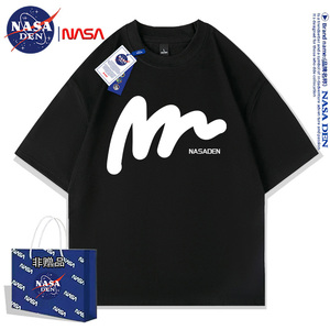 NASA联名2024年夏季纯棉短袖t恤男女款美式重磅百搭情侣款上衣服