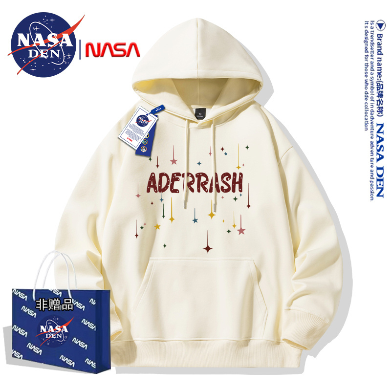 NASA联名美式简约重磅长袖连帽卫衣男女款时尚休闲宽松百搭上衣服