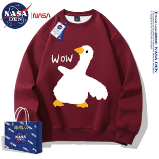 秋冬季 卫衣男女款 保暖休闲宽松印花ins外套 圆领长袖 NASA联名美式