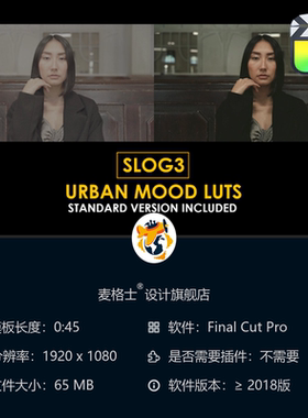 Slog3城市电影感调色预设与标准色彩LUT合集FCPX专用影视后期